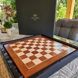 Sapele and Maple Chessboard with Jersey Mother of Pearl